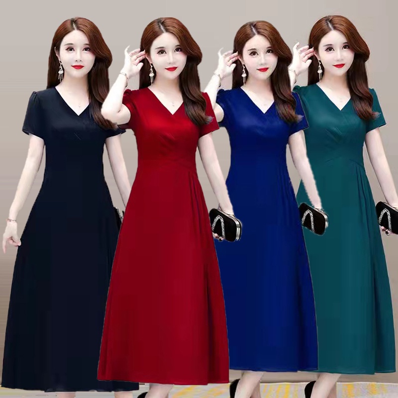 Váy set đồ nữ đầm dự tiệc chân váy dài Váy cứng Váy dài màu đỏ Váy xanh Đầm Dài Dáng Chữ a Eo Cao Màu Đỏ Trơn Thời Trang Mùa Hè Hàng Mới Dành Cho Bạn Nữ Cỡ Lớn Mặc Đi Tiệc Cưới