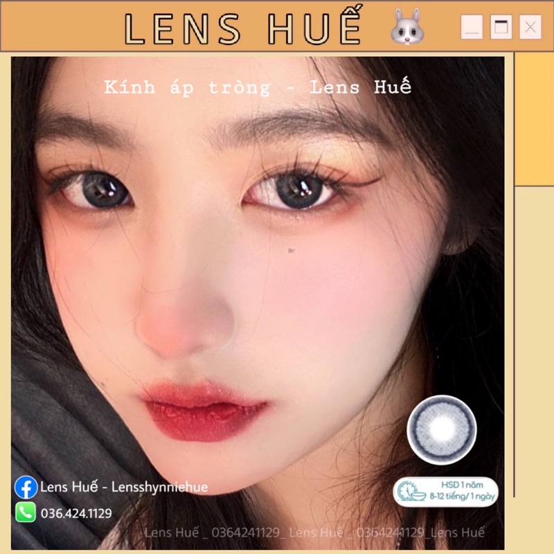 Lens BLUE - xanh biển tone hàn quốc 0 ĐỘ giãn vừa ( Shynnie Lens ) - mẫu mới màu xanh dương dễ mang giãn vừa ạ