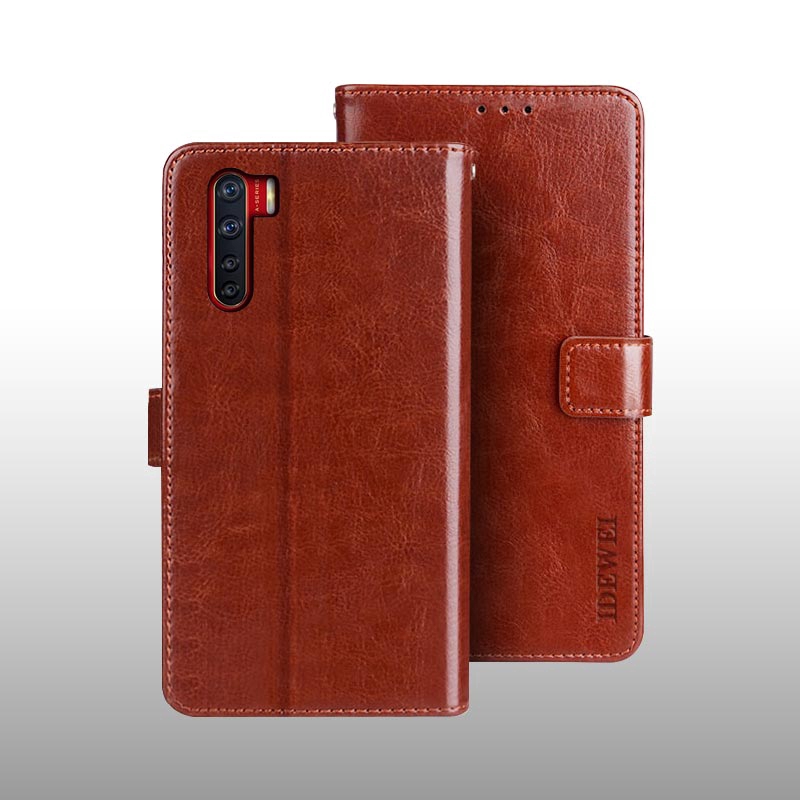 Bao da Pu điện thoại nắp lật mỏng nam châm kiểu ví có thể làm giá đỡ cho OPPO A91