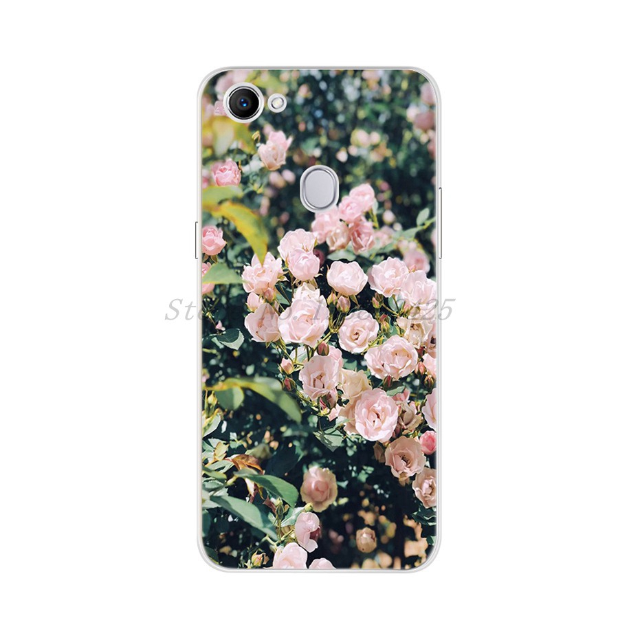 Casing OPPO F7 Phone Case Beautiful Floral Marble Patterned Soft Cover Oppo F7 F 7 CPH1819 Back Protective Case