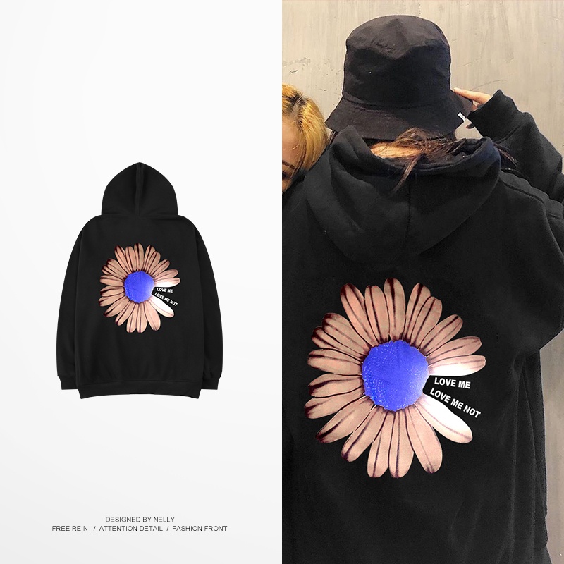 Áo hoodie nam nữ hoa cúc from rộng Unisex chất nỉ ngoại 2 lớp dày dặn cực đẹp