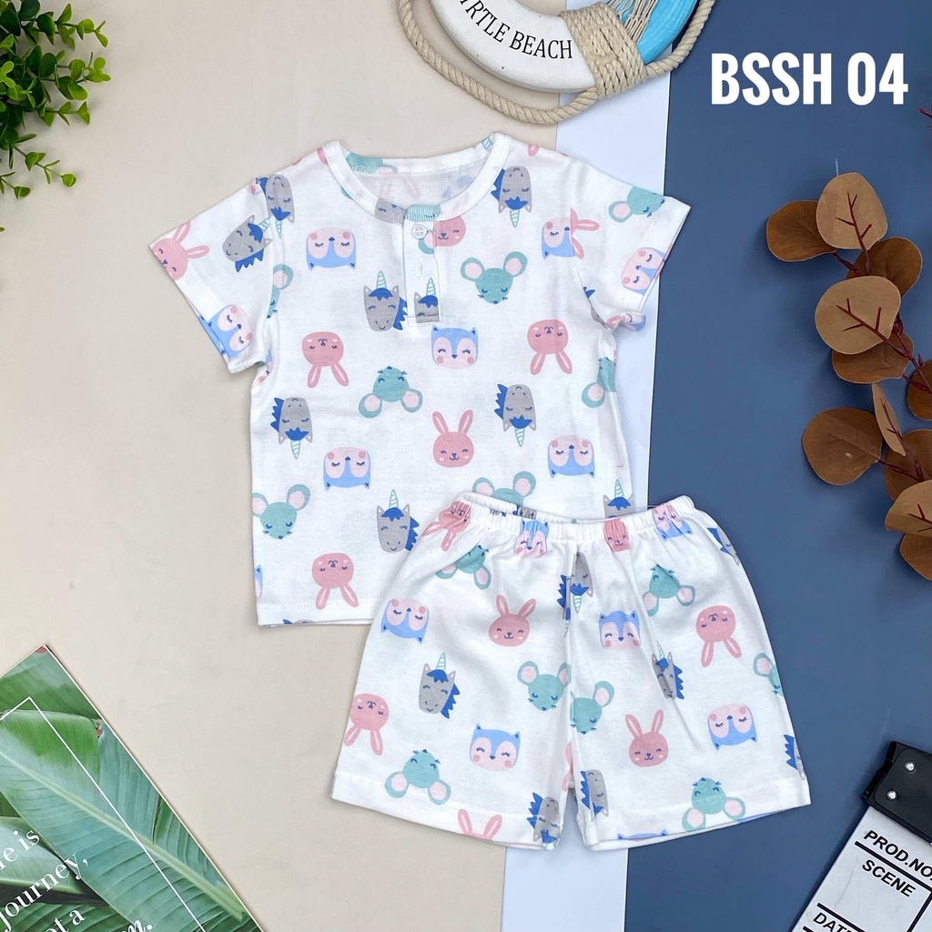 Bộ sơ sinh 2 cúc LITIBABY ngắn tay, size 6/36 tháng, chất cotton mềm mát