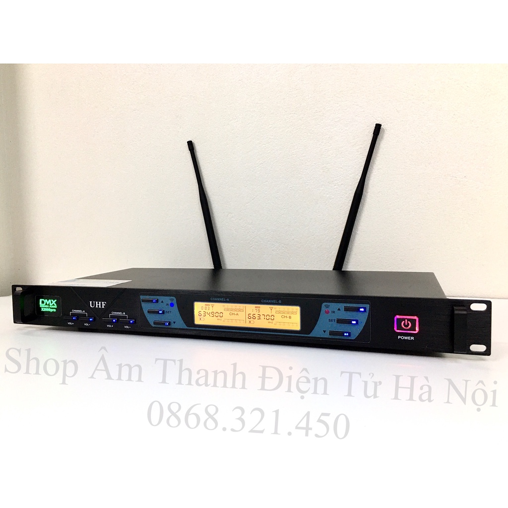Micro Không Dây DMX 2000 Pro Có Tự Ngắt, Dò Tần Số Sóng. Chuyên Karaoke Gia Đình, Phòng Trà, Quán Hát.