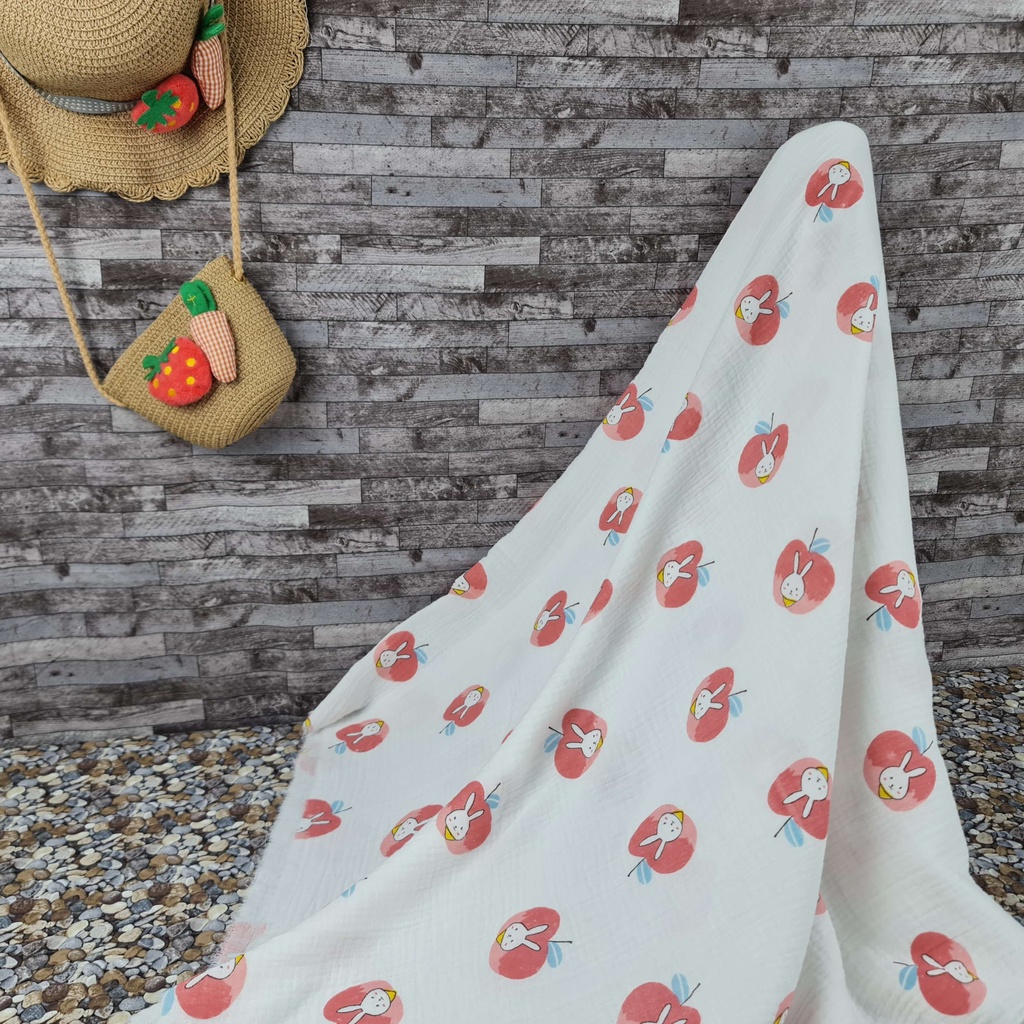 Vải xô muslin 2 lớp cao cấp - Bộ sưu tập các mẫu thỏ
