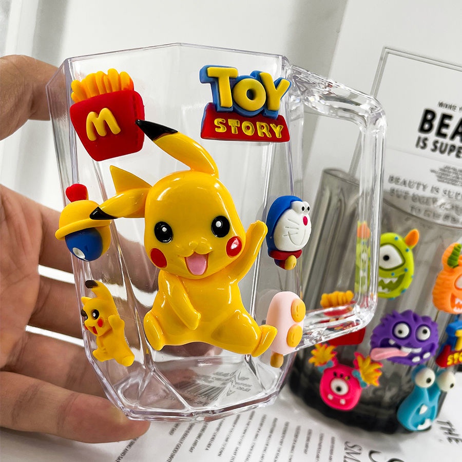 Cốc Đánh Răng Bằng Nhựa Họa Tiết Hoạt Hình Dễ Thương Cho Bé