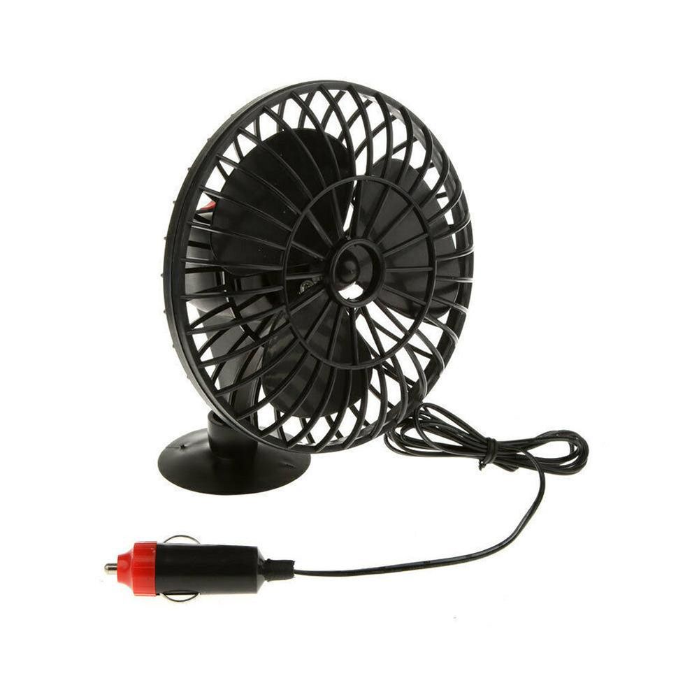 Quạt điều hòa không khí mini 12V 4 inch màu đen có cốc hút gắn bảng điều khiển xe hơi tiện dụng