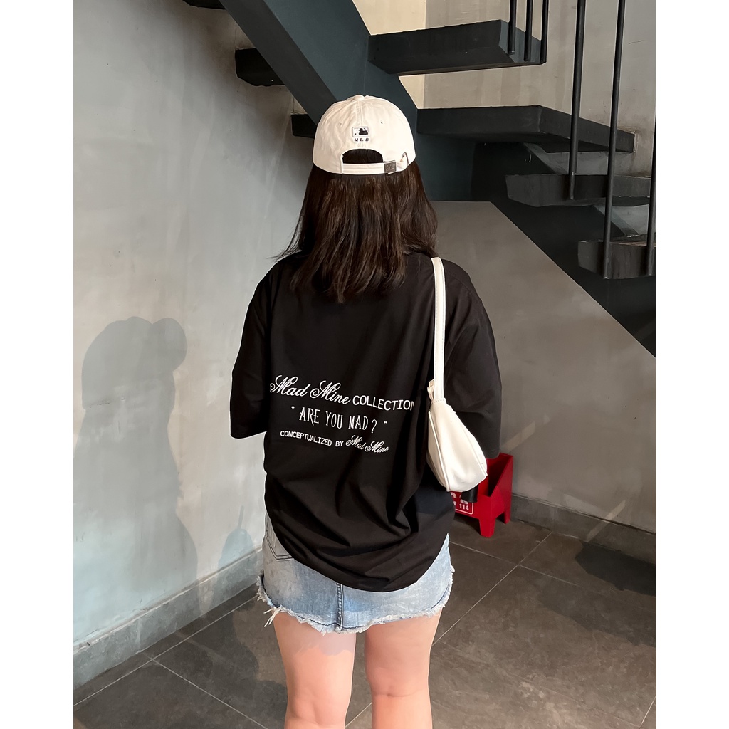 MADMIND® Chính Hãng - Áo Thun Are U Mad  Cotton Thoáng Mát - Màu Đen / Xanh Lá / Trắng Form Rộng Unisex