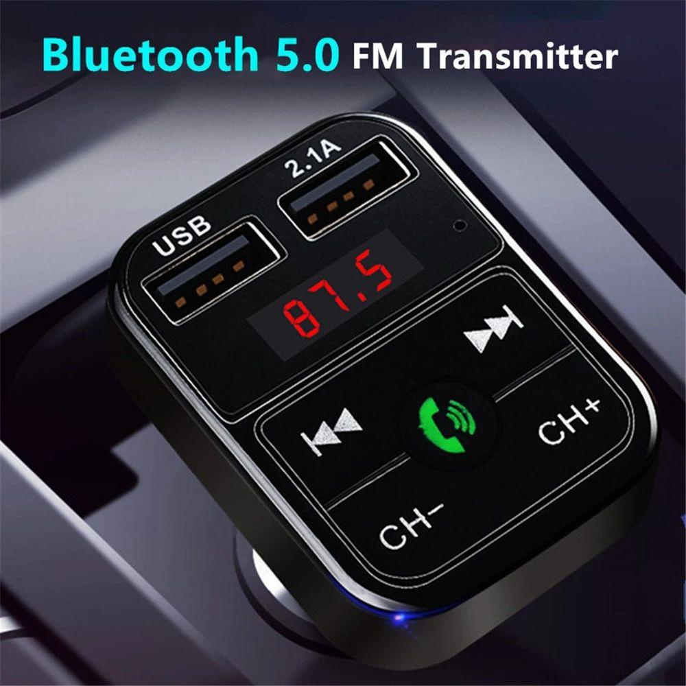 Thiết Bị Truyền Phát Tín Hiệu FM Bluetooth 5.0 Không Dây Có Đèn LED Cho Xe Hơi
