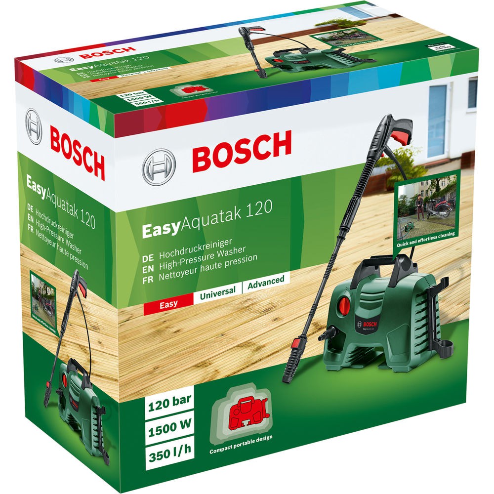 [Hàng Chính Hãng] Máy xịt rửa cao áp Bosch AQT 100 + Quà tặng áo mưa