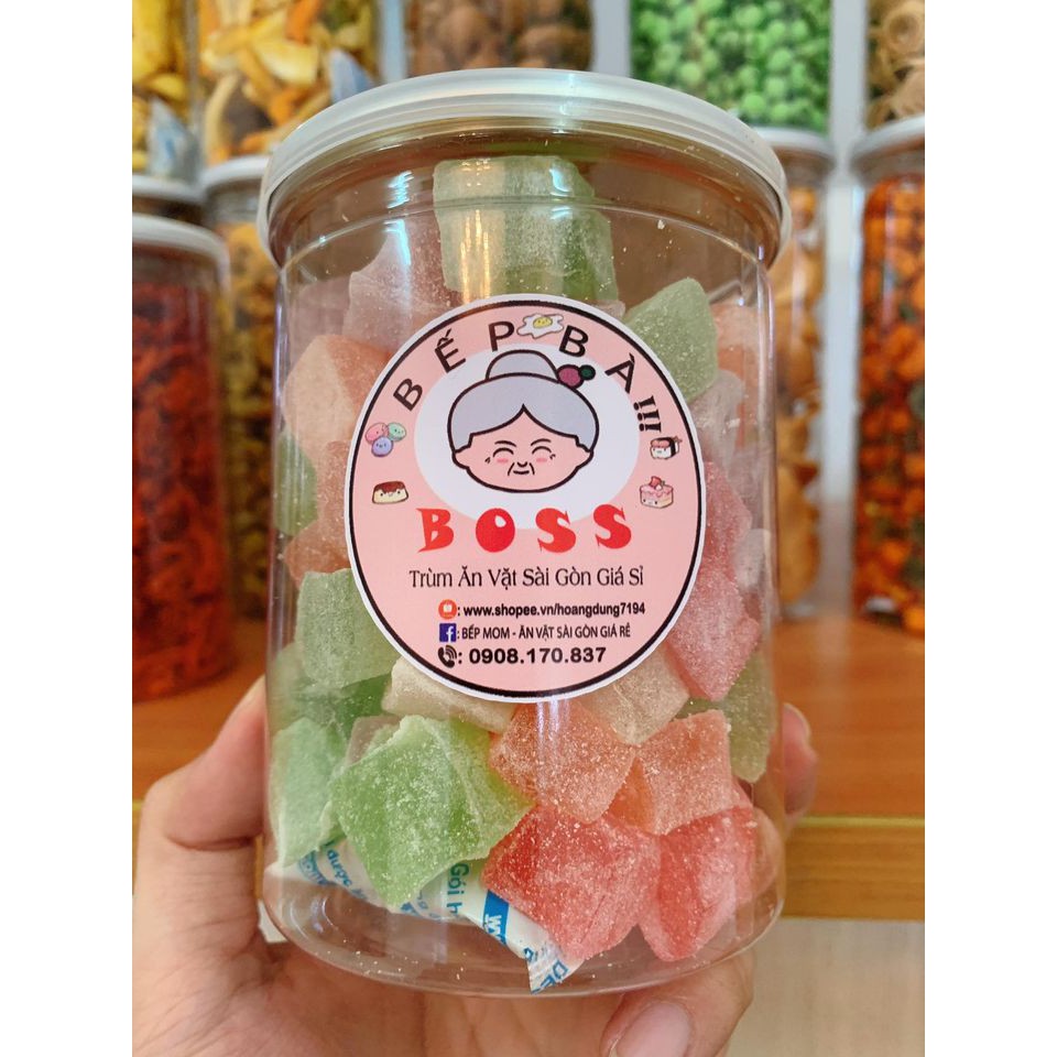 450g LON KẸO DẺO SỮA 7 LOẠI TRÁI CÂY ĐÀ LẠT