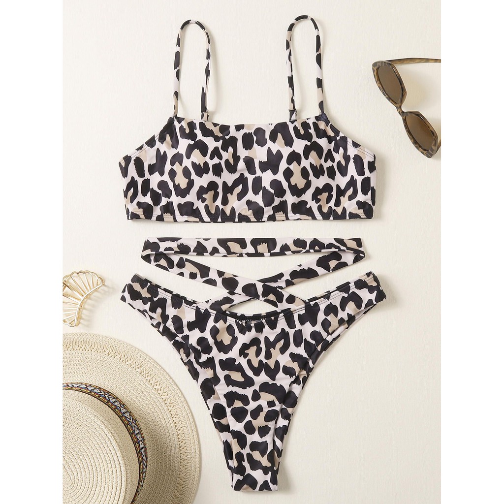 [BKN1222] &lt;ÂU&gt; SET BIKINI BASIC BEO ĐEN ĐAN DÂY EO