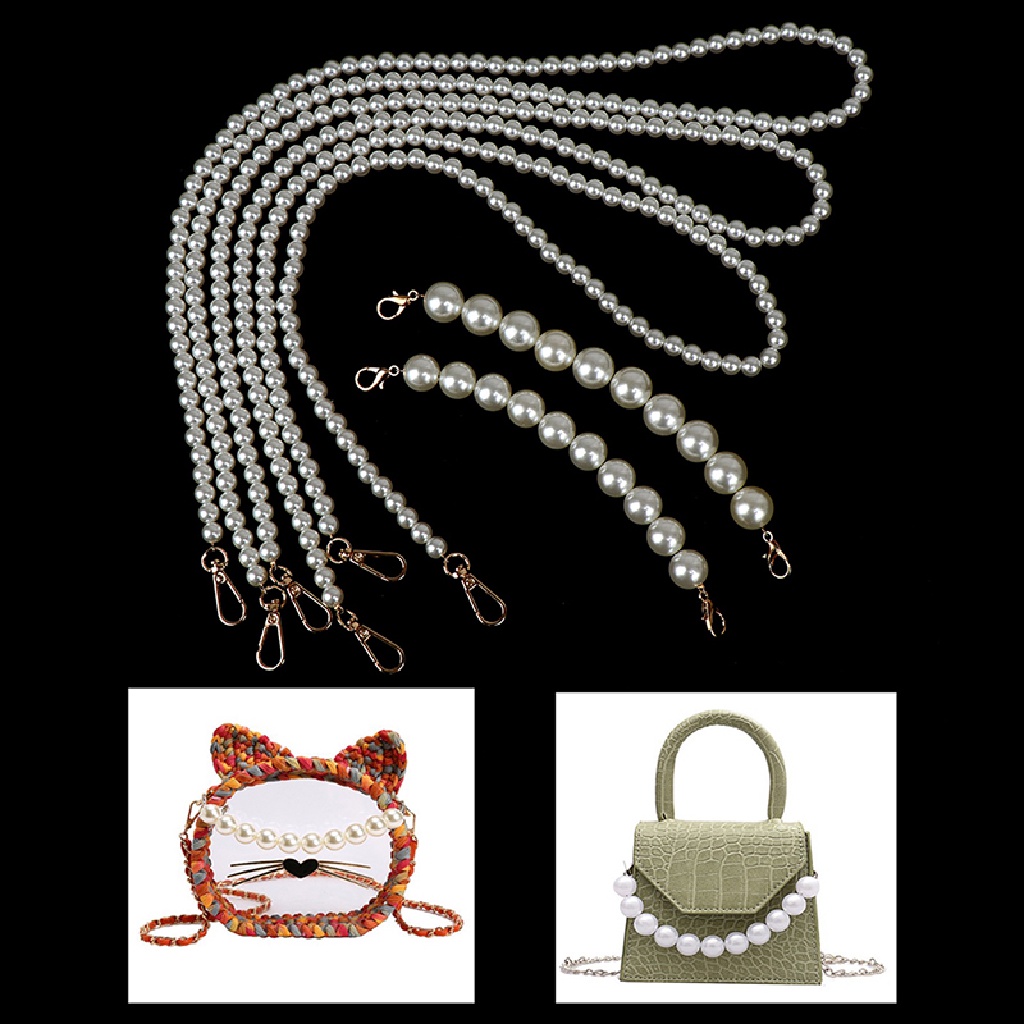 Ví Cầm Tay Đính Ngọc Trai Giả Phối Dây Xích Thời Trang