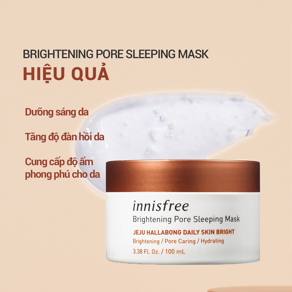 [Mã COSIF05 giảm 10% đơn 400K] Mặt nạ ngủ dưỡng sáng da 3 trong 1 innisfree Brightening Pore Sleeping Mask 100ml