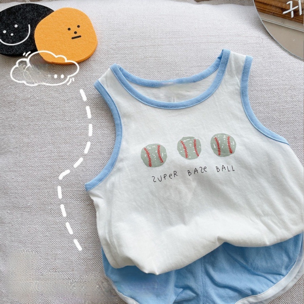 (8-18kg) Bộ ba lỗ bóng rổ cho bé trai và đồ bộ bé gái TTR75