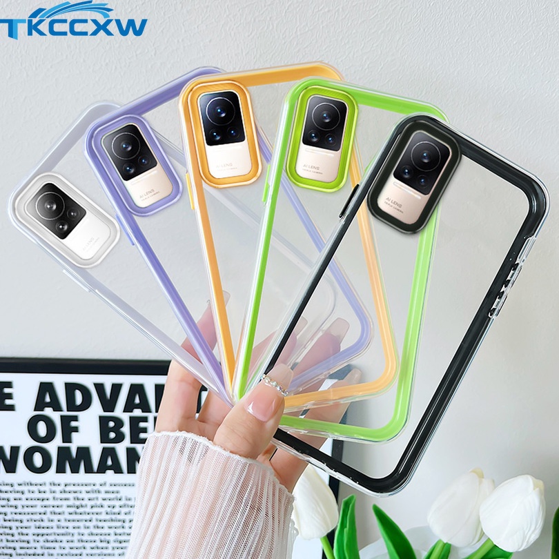 Ôp Điện Thoại Trong Suốt Màu Kẹo macaron Chống Sốc 3 Trong 1 Cho xiaomi mi 10 pro mi 9 pro mix 4 civi mi 11 ultra Ốp