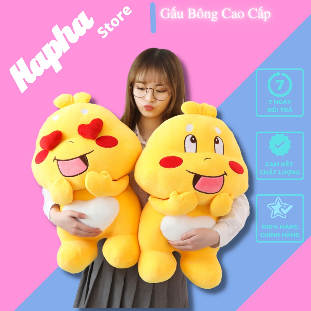 Gấu Bông Ong Vàng Qoobee, gối ôm hình thú nhồi bông Gấu Bông Khủng Long Ong Vàng Mềm Mịn Siêu Đáng Yêu Size To 80cm - 1m