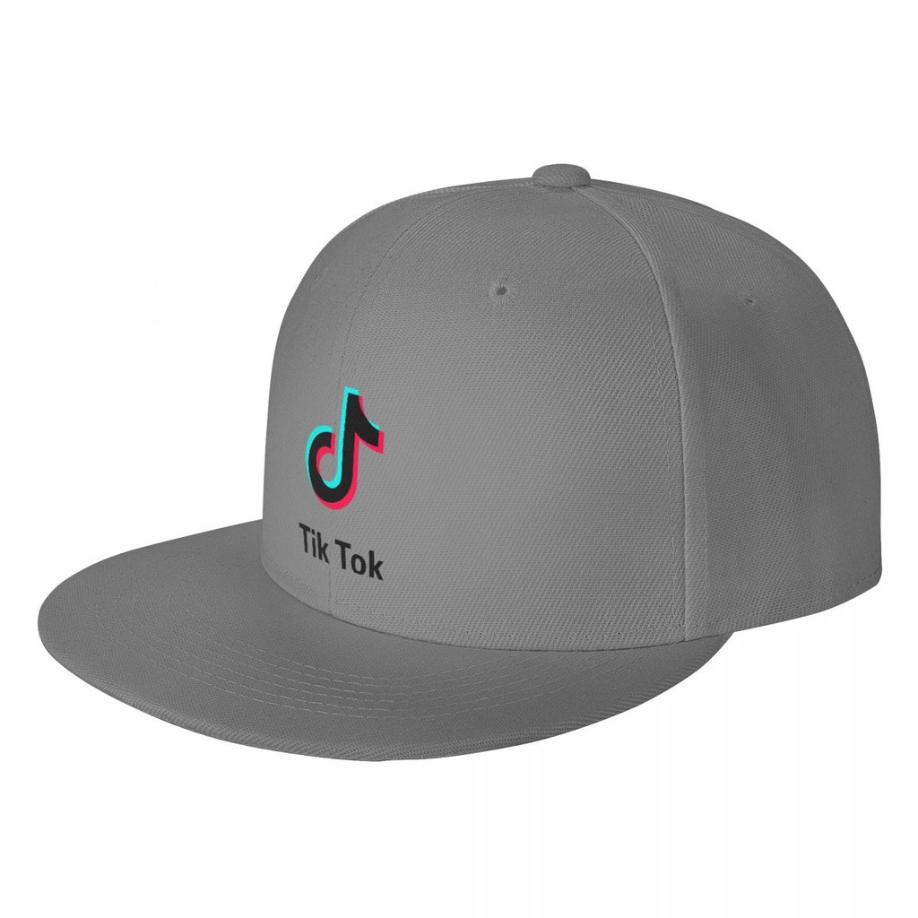 TikTok Logo Mũ Phẳng Mũ Chống Nắng Mũ In Hình Mũ Chống Nắng Mũ Ban Mũ Hip-Hop Dạo Phố Mũ Vành Phẳng 