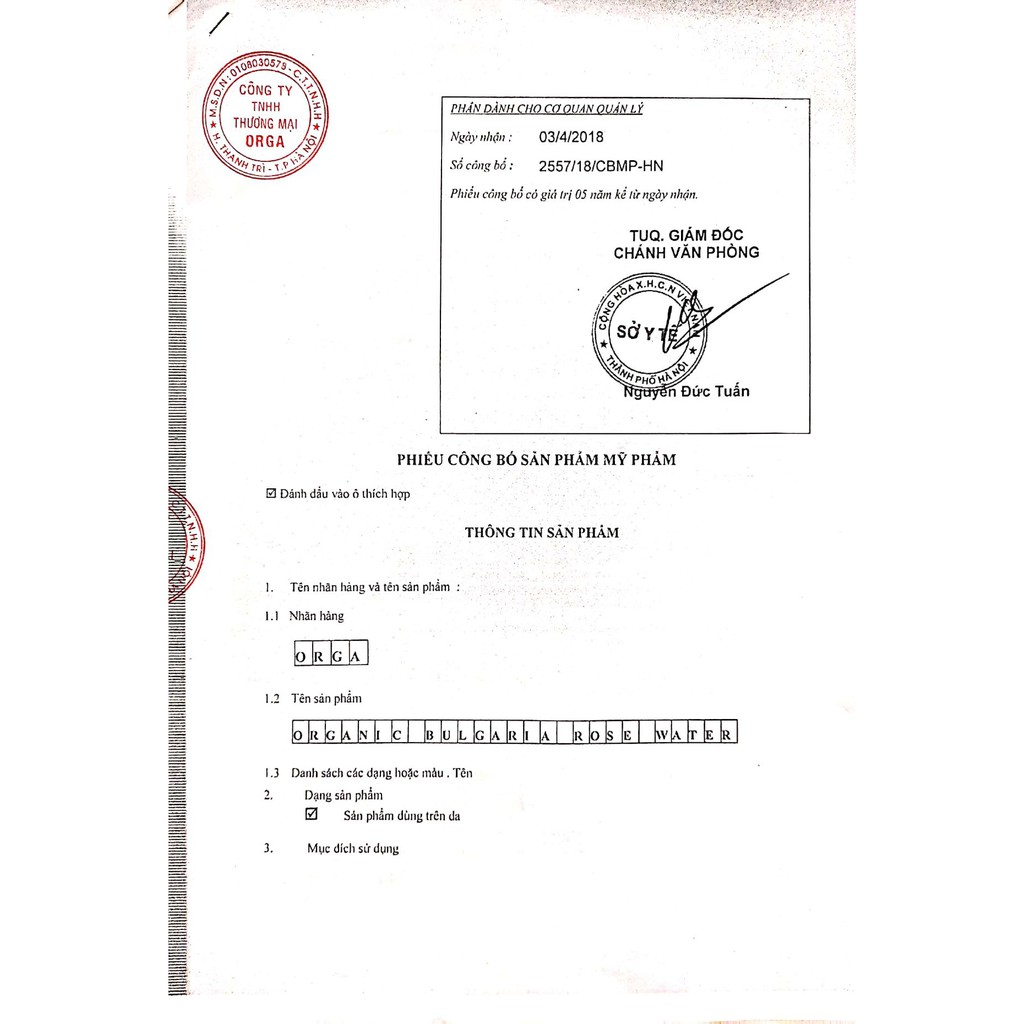 [Mã SRJULY1619 giảm 15K đơn 50K] Nước hoa hồng ORGA tinh chất từ hoa hồng | BigBuy360 - bigbuy360.vn