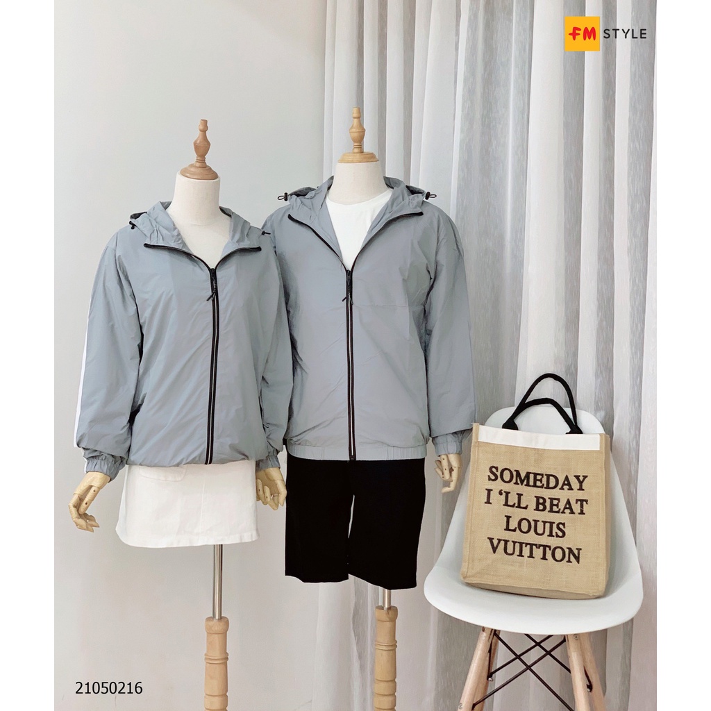 Áo khoác dù nữ FM Style áo khoác cặp unisex chất gió 1 lớp siêu nhẹ form rộng phong cách thể thao 21050216