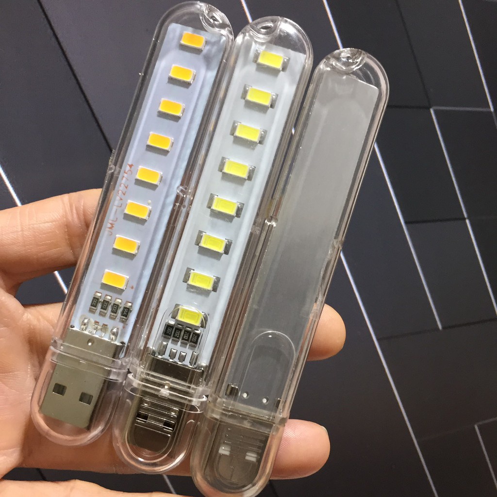 đèn led usb 8 bóng (ánh sáng trắng và ánh sáng vàng)