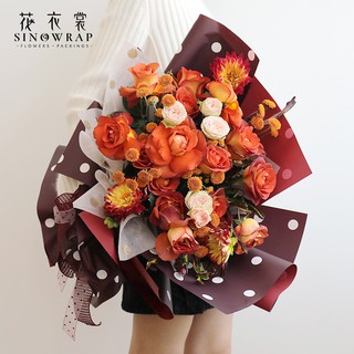 Giấy Gói Hoa 2 Mặt - Chấm Bi [20 tờ]