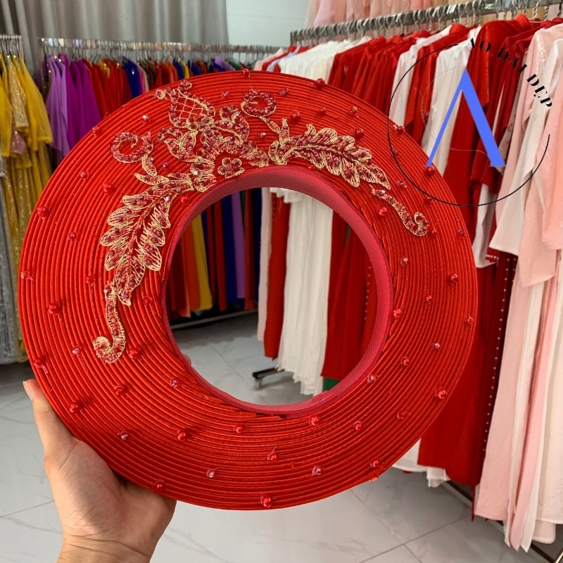 Mấn Đội Đầu – Mấn Áo Dài Cho Cô Dâu Thêu Hoa MAN08