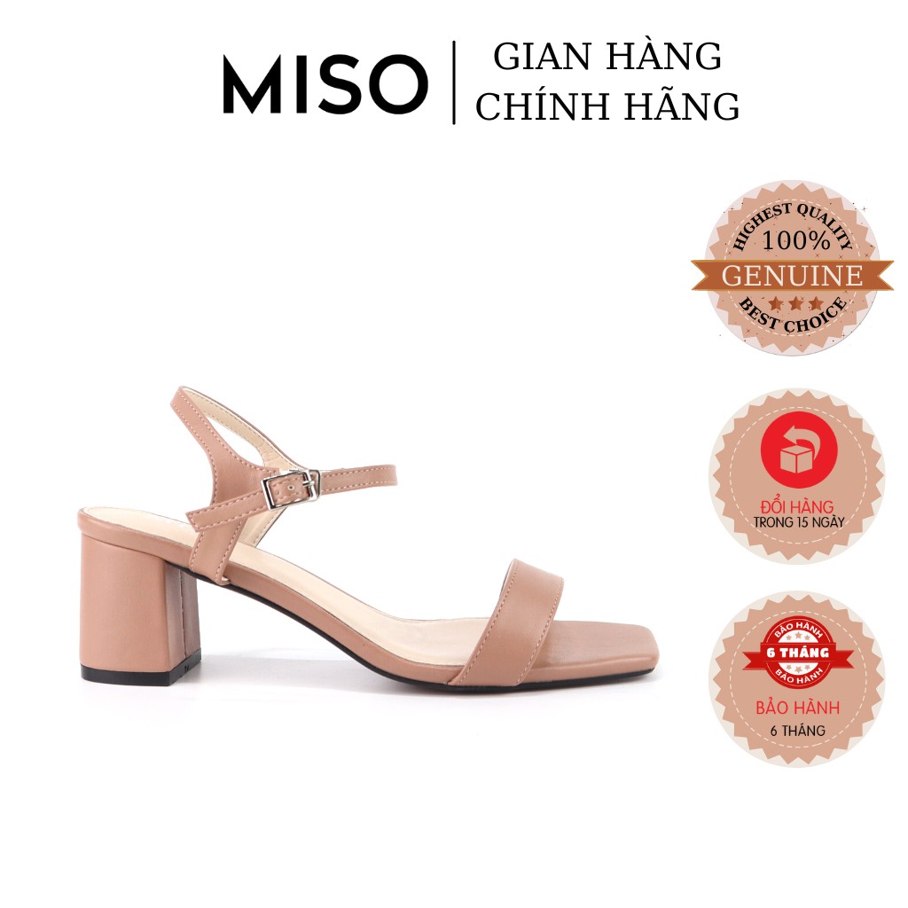 Giày sandal nữ quai ngang basic đơn giản đi làm gót trụ 5cm Miso M023