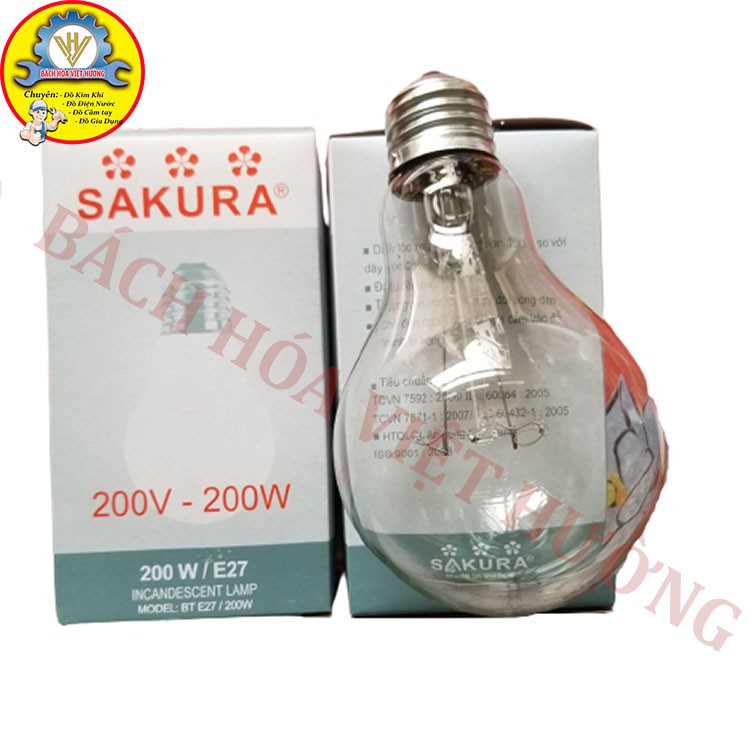 [CHÍNH HÃNG] Bóng đèn sợi đốt 200W Sakura (sẵn hàng)