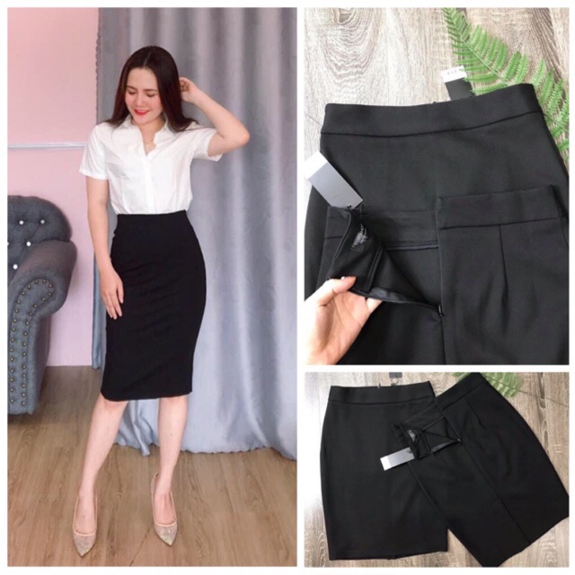 [Hàng xuất dư] Chân váy đen bút chì công sở vnxk chất Umi hàn co giãn (size S M L) | BigBuy360 - bigbuy360.vn