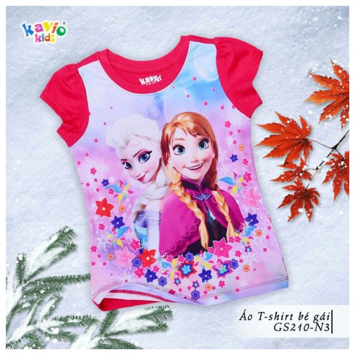 Áo thun bé gái hình Elsa từ 12-27kg. Chất thun cotton- đập tan cơn nóng - Tomchuakids.