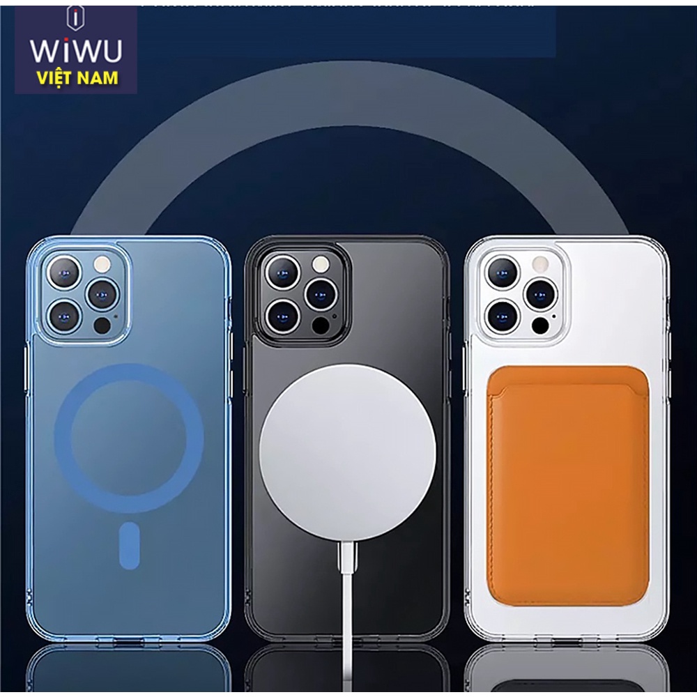Ốp lưng kính viền dẻo chống sốc WIWU Crystal Magnetic Phone Case cho Smart Phone 13 Max Pro, Chống ố vàng