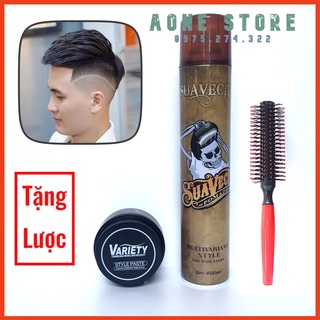 Combo gôm xịt tóc suavecito + sáp vuốt tóc nam variety matte lasting 100ml siêu giữ nếp