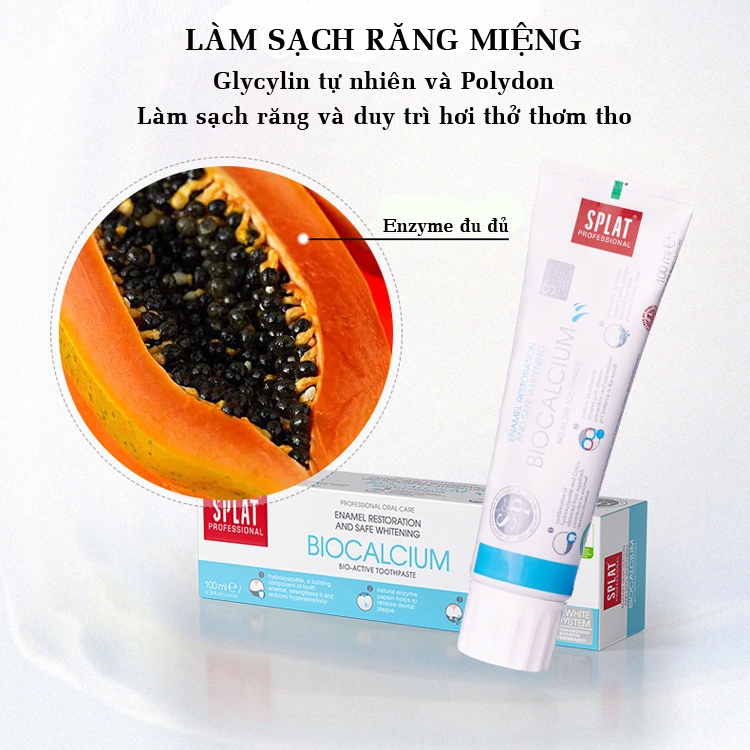 Kem Đánh Răng SPLAT  Biocalcium [Nhập Khẩu Nga] Giúp Răng Chắc Khỏe Giảm Tình Trạng Nhạy Cảm Của Răng