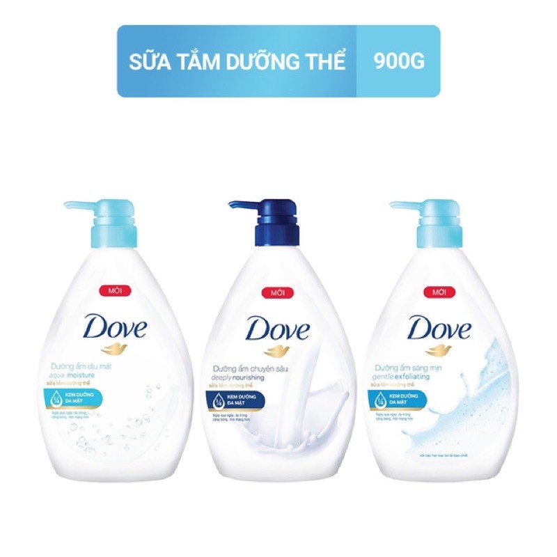 Sữa tắm DOVE 900g dưỡng ẩm đủ màu