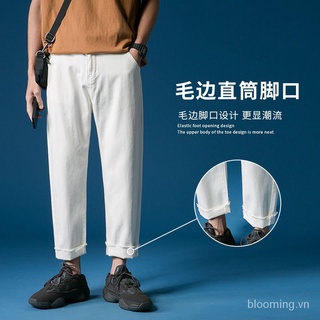 Quần Jeans Lửng Ống Rộng Thời Trang Mùa Hè Hàn Quốc Dành Cho Nam 2021spring