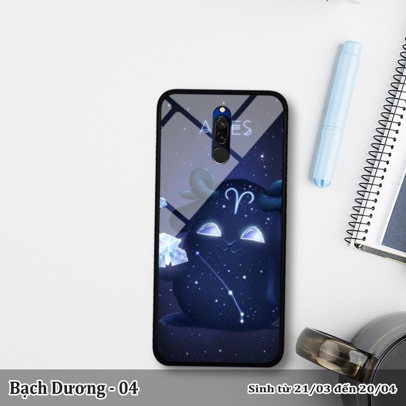 Ốp lưng kính 3D Xiaomi Redmi 8- cung hoàng đạo