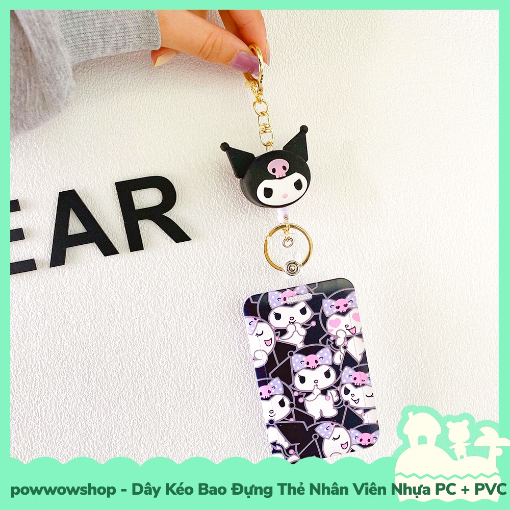 [Sẵn VN - Hỏa Tốc] Dây Kéo Bao Đựng Thẻ Nhân Viên Nhựa PC + PVC Mẫu Nhân Vật Hoạt Hình Sanrio Family Kuromi Queen