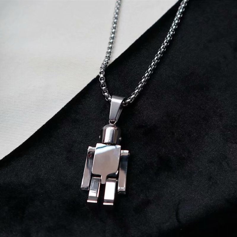 Vòng cổ mặt hình robot phong cách hip hop cho nam và nữ