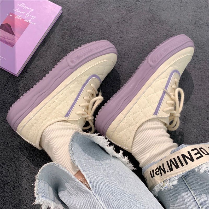 Giày Thể Thao Đế Dày Nữ, Giày Bánh Mì Tím Pastel Nhẹ Nhàng  ❤️