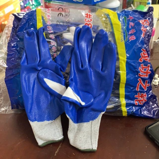 Găng tay bảo hộ phủ PU xanh siêu bền, thấm hút mồ hôi