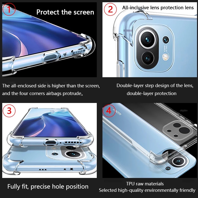 Tpu Ốp Điện Thoại Trong Suốt Chống Va Đập Cho Redmi 12 xiaomi 11 lite 5g