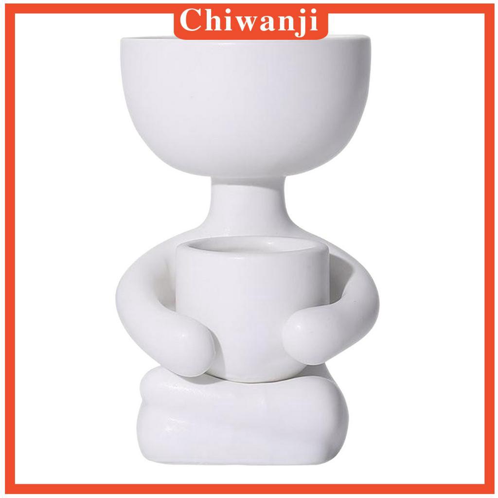 Chậu hoa hình người bằng gốm sáng tạo