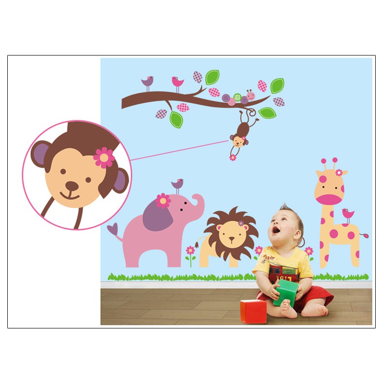 Decal dán tường Vườn thú nhỏ 3 - MSP DB039