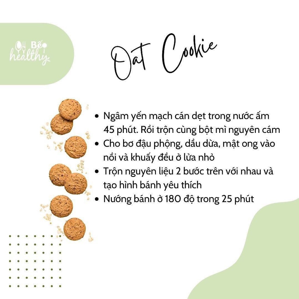 Yến mạch cán dẹt cán vỡ nguyên chất 500gr - Bếp healthy Hà Nội