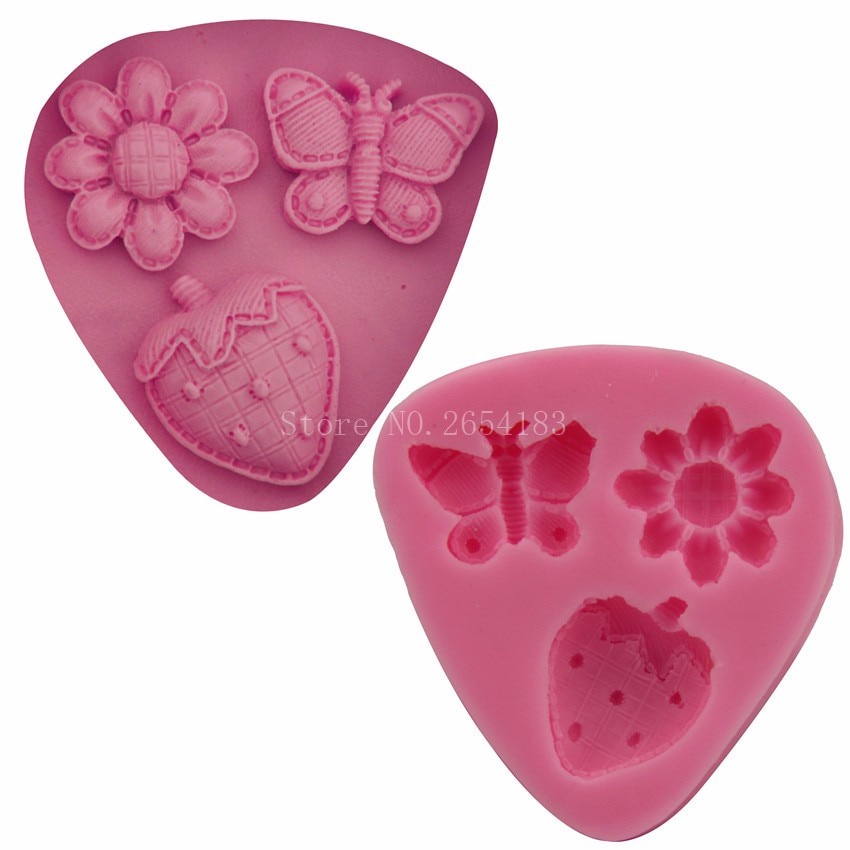 Khuôn Silicone Tạo Hình Trái Dâu Trang Trí Bánh