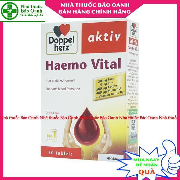 Sắt viên Haemo Vital của Doppelherz Aktiv - Nhập khẩu Đức bổ máu cho bà bầu, trước sinh, sau sinh không sợ táo và nóng