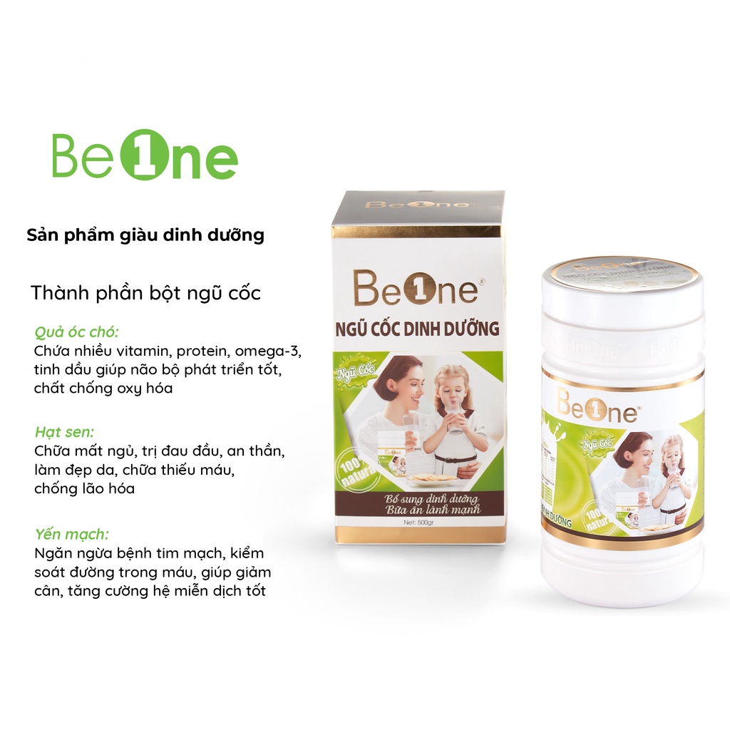 Combo 3 hộp Bột ngũ cốc dinh dưỡng BEONE giảm cân, tăng cân, lợi sữa mix 2 vị hộp 500gr