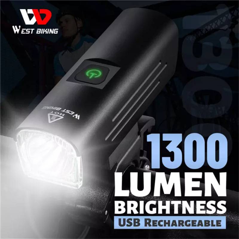 WEST BIKING IPX6 Đèn xe đạp không thấm nước 1300Lumens 4500 mAh Đèn LED cực sáng phía trước cho xe đạp USB có thể sạc lại Đèn đi xe đạp có đèn hậu Phụ kiện đi xe đạp ngoài trời