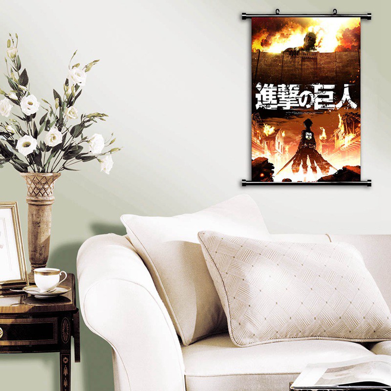 flowersqueen Tấm poster hình nhân vật anime Attack on Titan