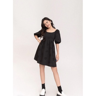Đầm Libe Black Embroidered Mini Dress new 99%